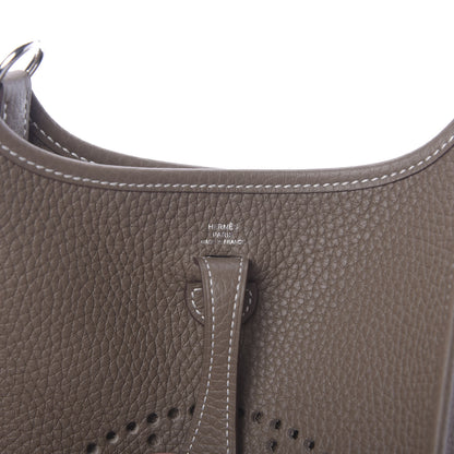 Hermes Taurillon Clemence Amazone Evelyne TPM Etoupe Bleu Indigo 6 of 11