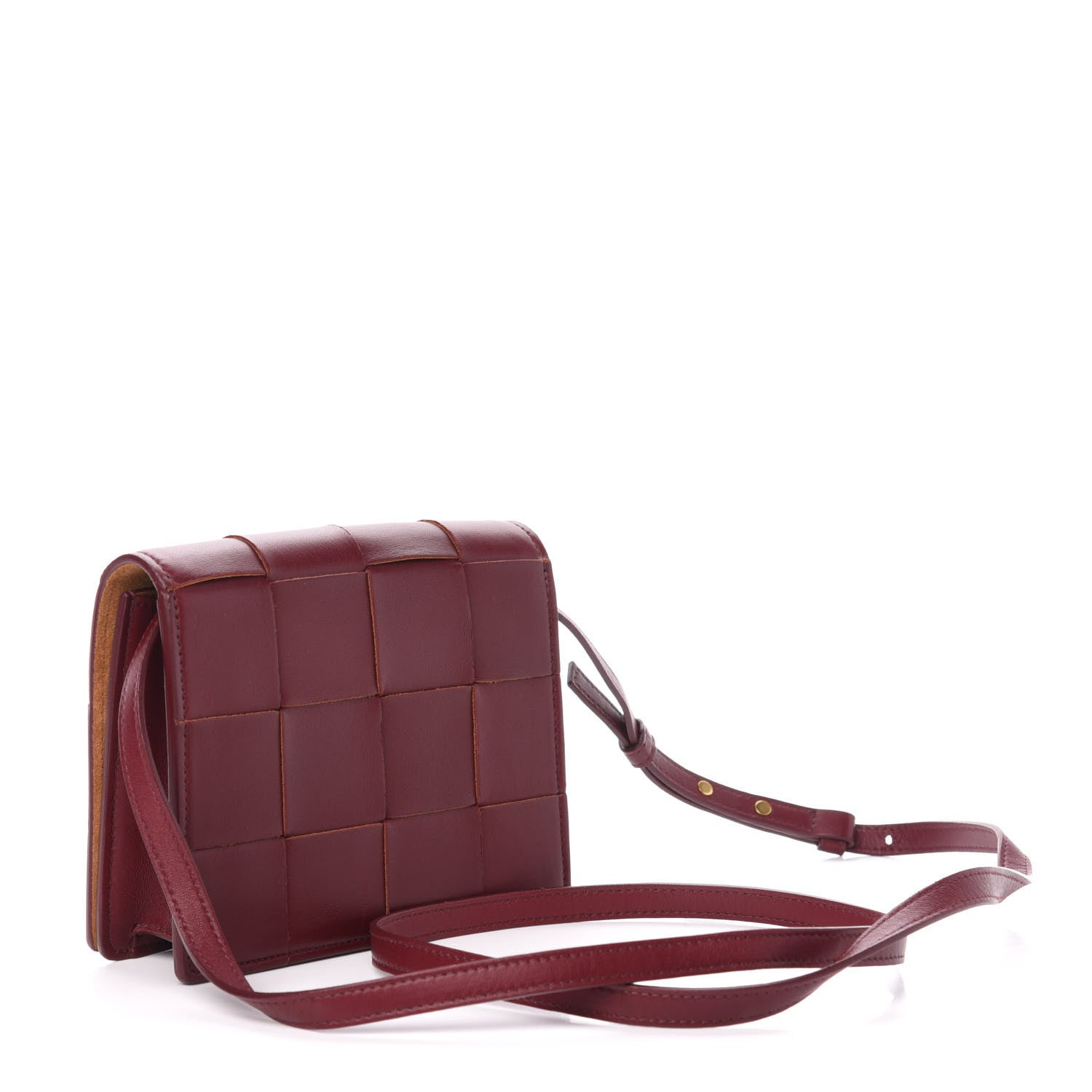 Bottega Veneta Lambskin Maxi Intrecciato Mini Cassette Crossbody Bag Bordeaux 3 of 11