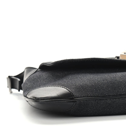 Gucci Denim Calfskin Small Jackie O Hobo Black 8 of 9