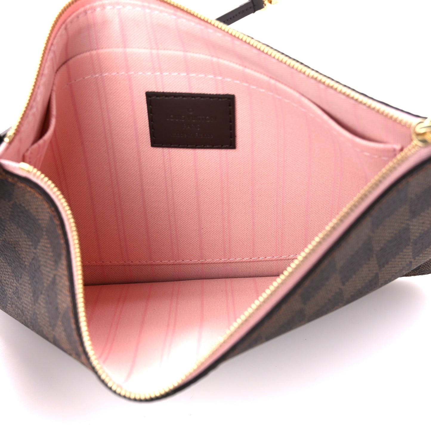 Damier Ebene Neverfull MM GM Pochette Rose Ballerine