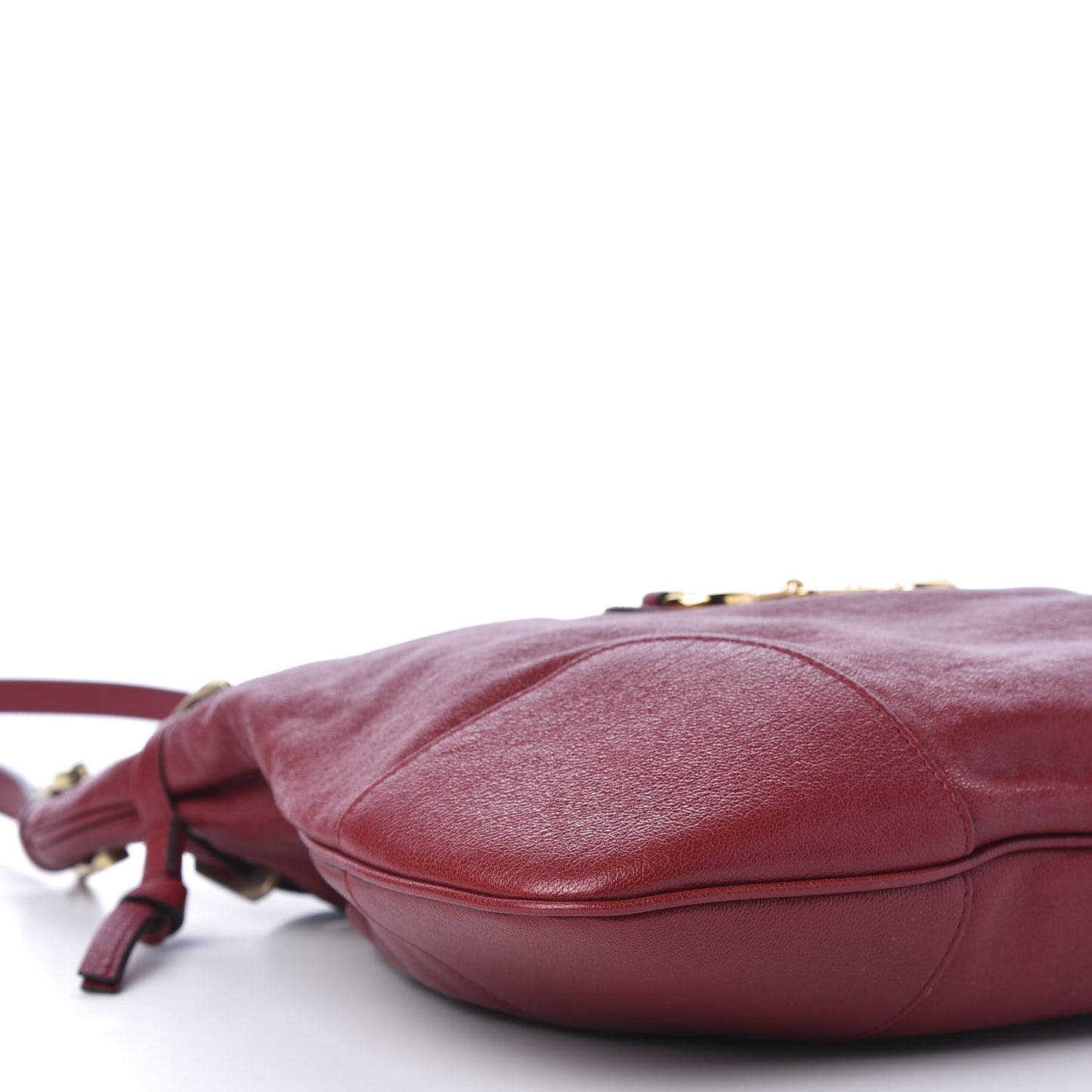 Sakai Be Green Calfskin Horsebit 1955 Cinch Top Messenger Bag New Cherry Red