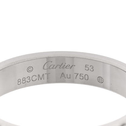 Cartier 18K White Gold 3.5mm LOVE Wedding Band Ring 53 6.5 4 of 5