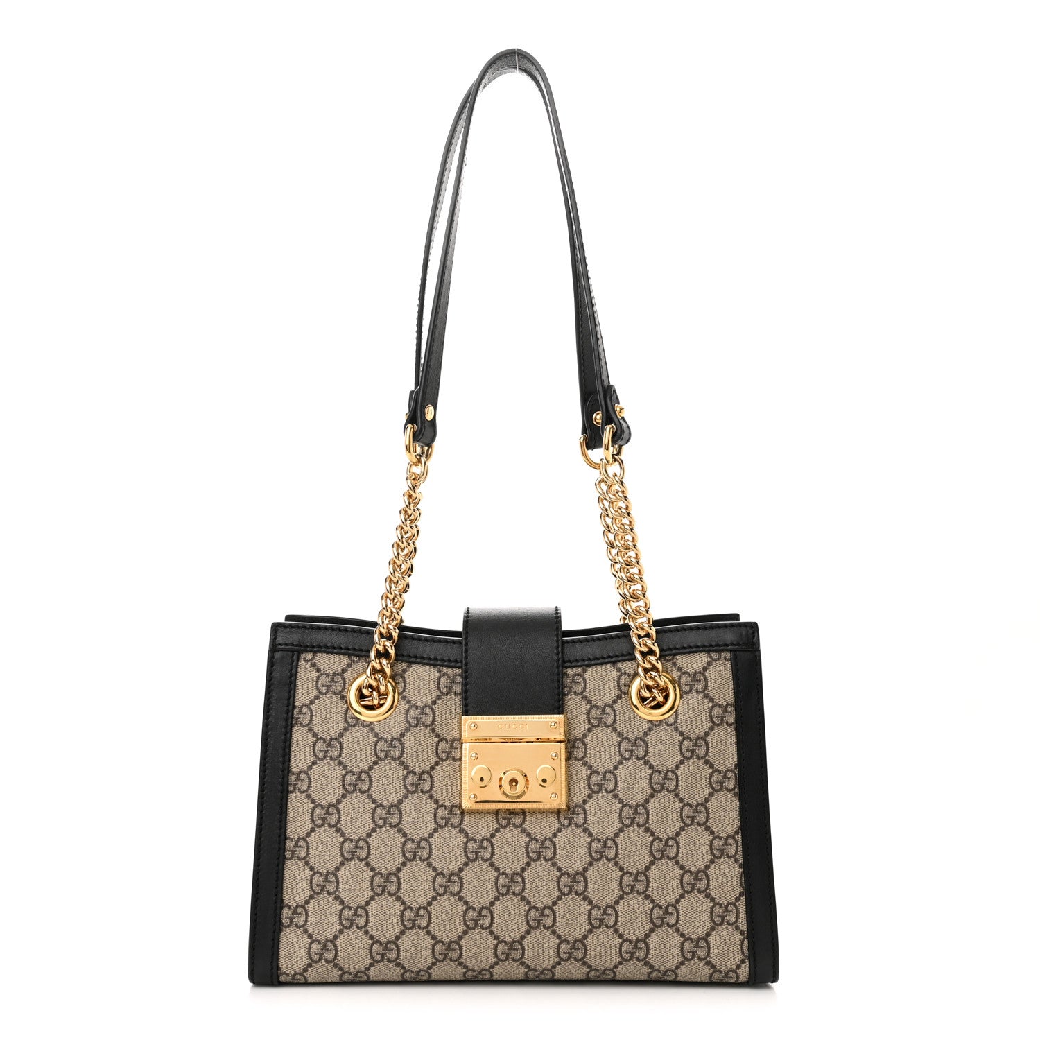 Gucci GG Supreme Monogram Small Padlock Tote Black 1 of 11