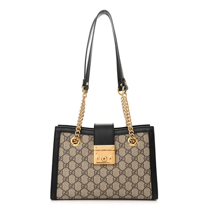 Gucci GG Supreme Monogram Small Padlock Tote Black 1 of 11