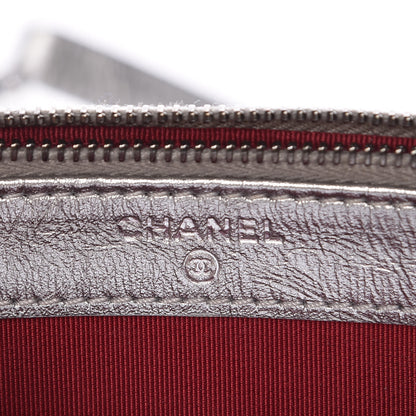 Chanel Metallic Lambskin Calfskin Quilted Small Gabrielle Clutch With Chain Silver 9 of 13