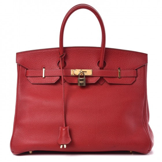 Buffle Skipper Birkin 35 Rouge Casaque
