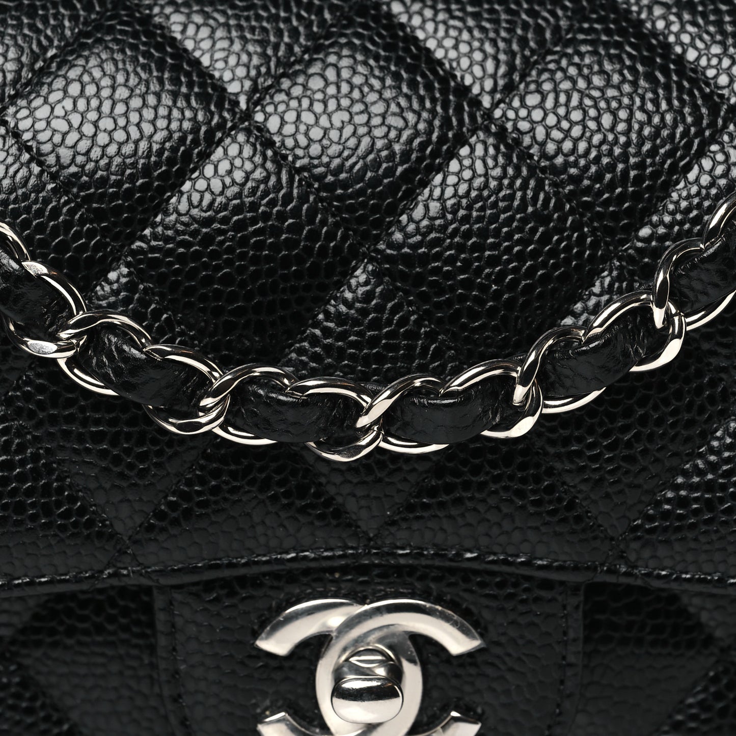 Caviar Quilted Small Double Flap Black