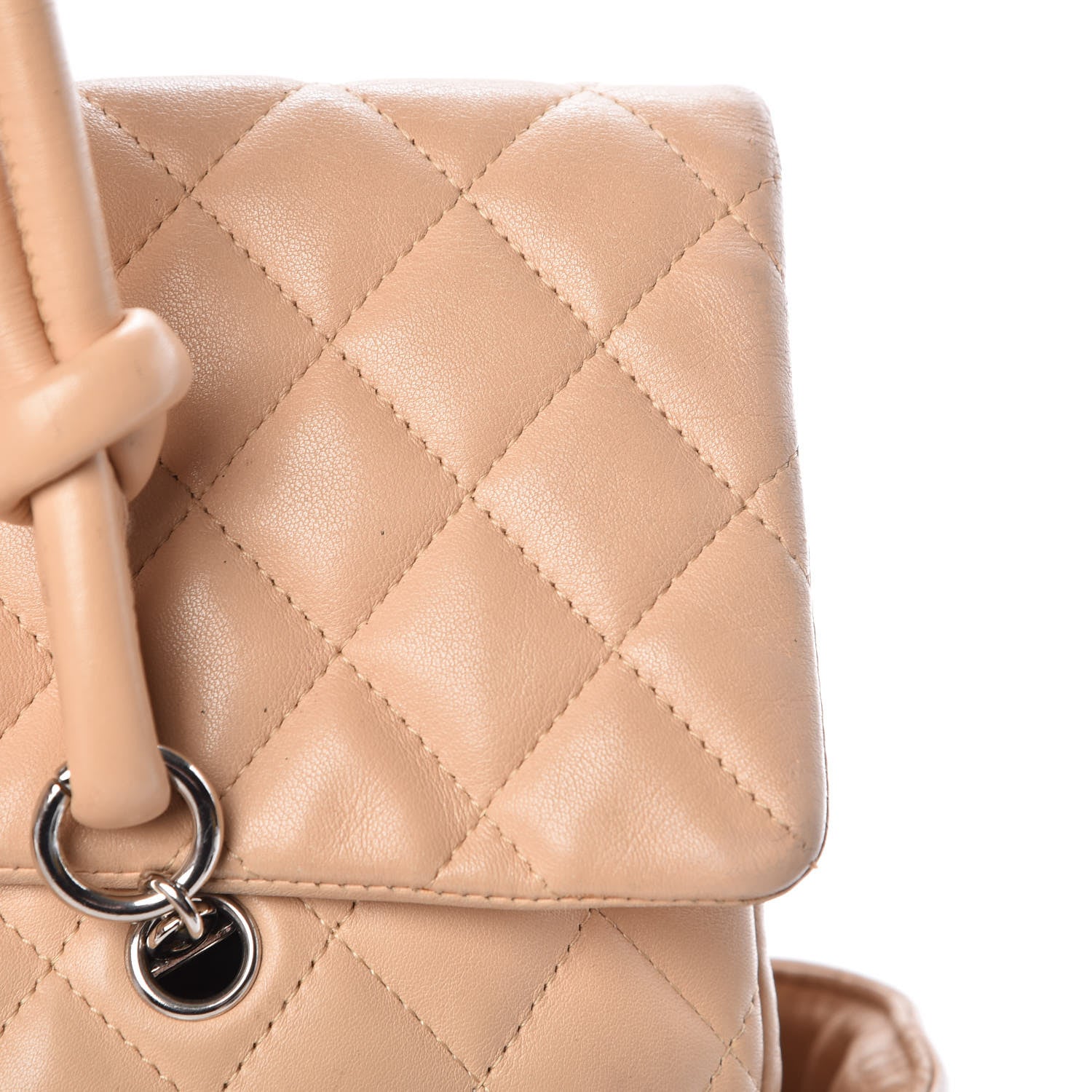 Chanel Calfskin Quilted Large Cambon Flap Beige Black 22 of 23