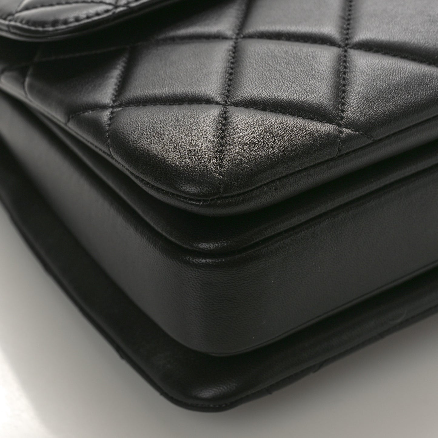 Lambskin Quilted Small Trendy CC Dual Handle Flap Bag Black