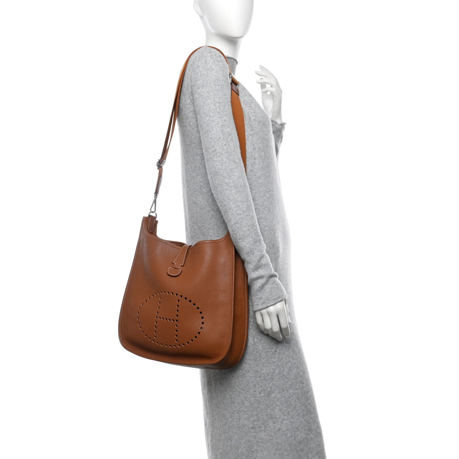 Hermes Taurillon Clemence Evelyne III GM Gold 2 of 10