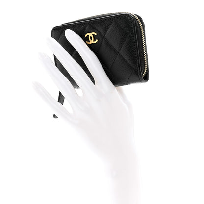 Chanel Caviar Quilted Zip Coin Purse Black 2 of 8