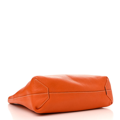 Hermes Taurillon Clemence Double Sens 45 Reversible Tote Orange Gold 7 of 17