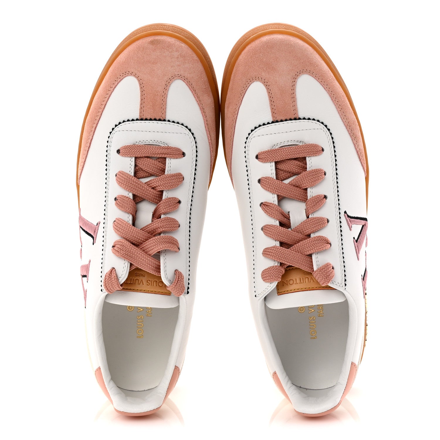 Louis Vuitton Calfskin Frontrow Sneakers 37.5 Rose Clair 2 of 12