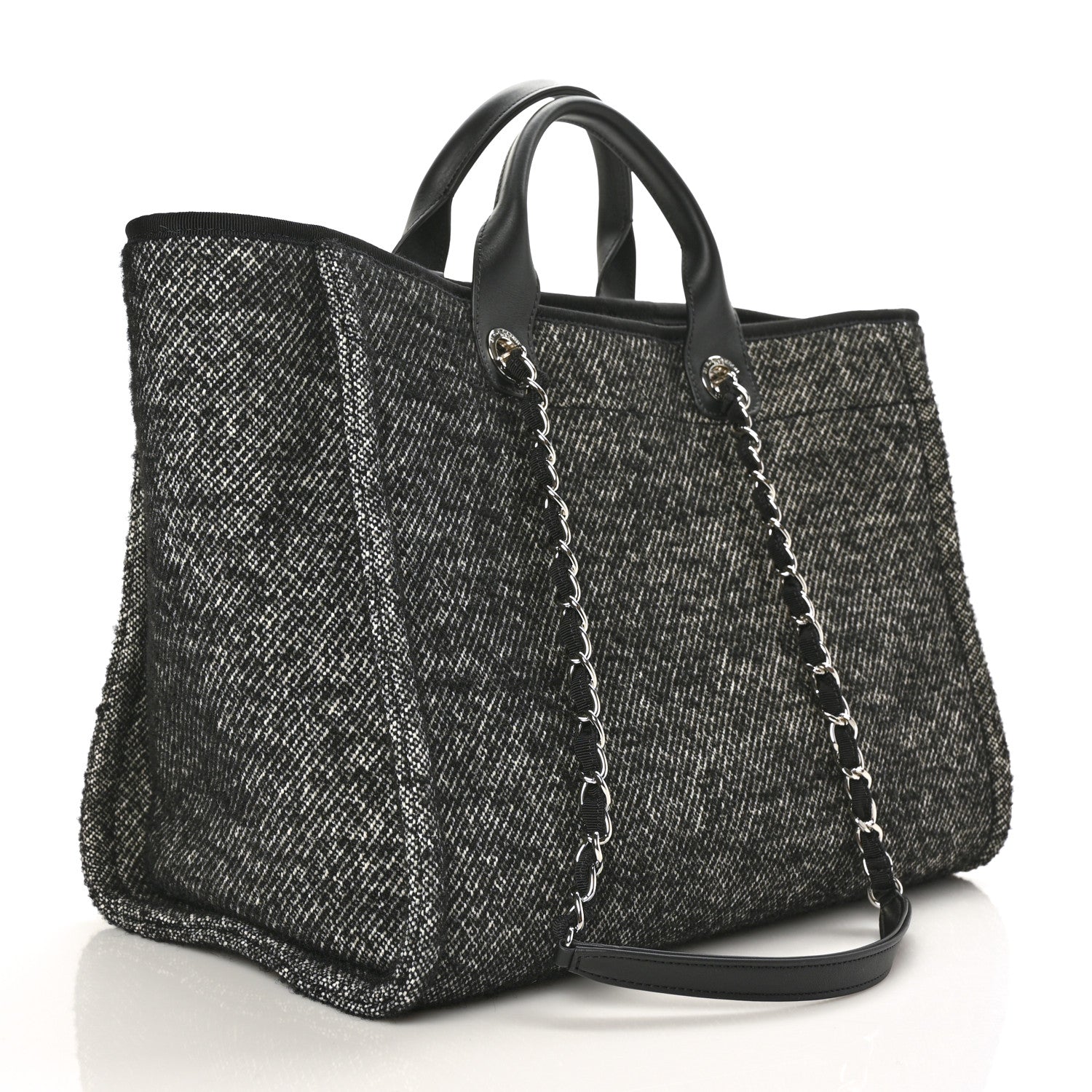 Chanel Mixed Fibers Calfskin Medium Deauville Tote Black 3 of 10