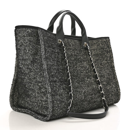 Chanel Mixed Fibers Calfskin Medium Deauville Tote Black 3 of 10