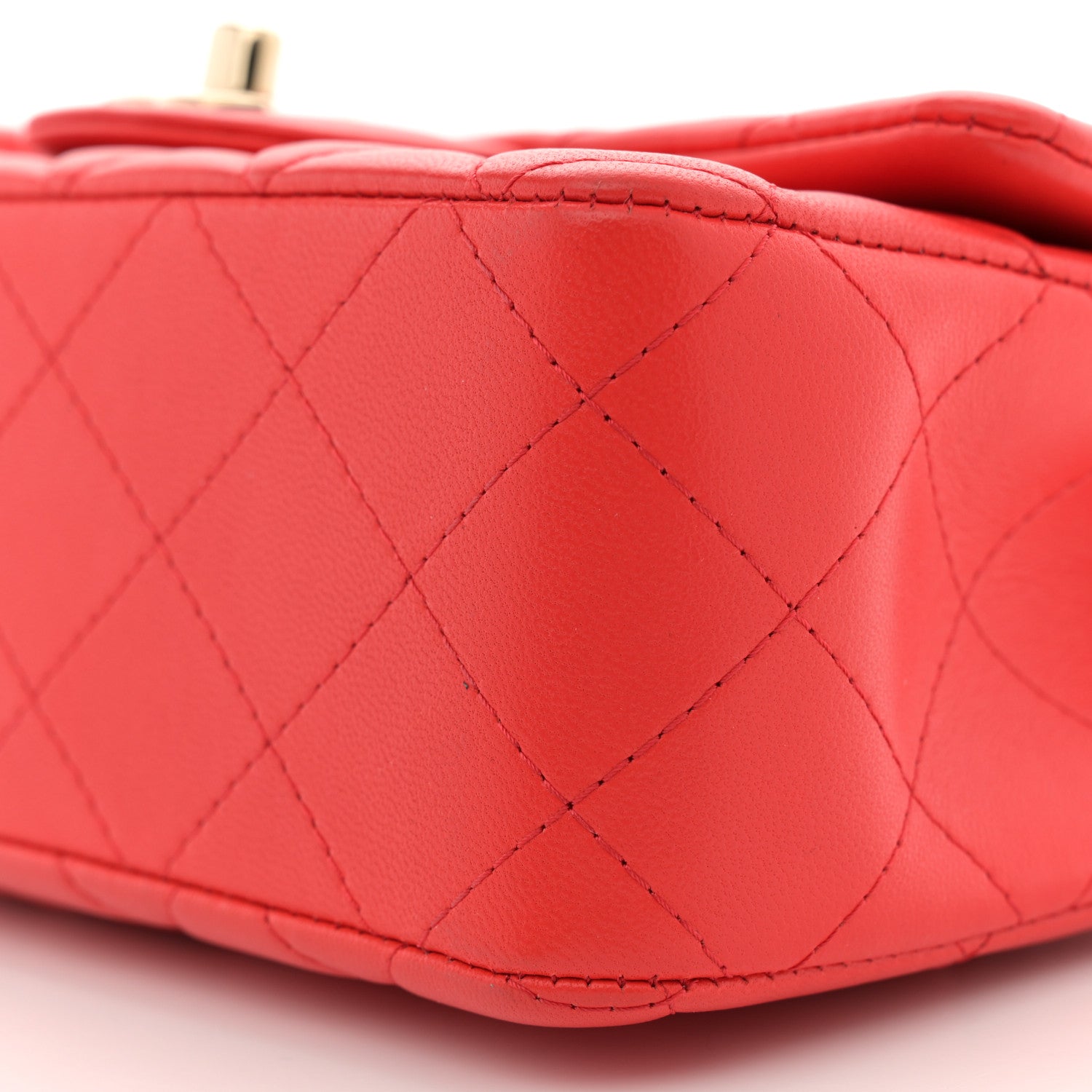 Chanel Lambskin Quilted Mini Rectangular Flap Red 10 of 12