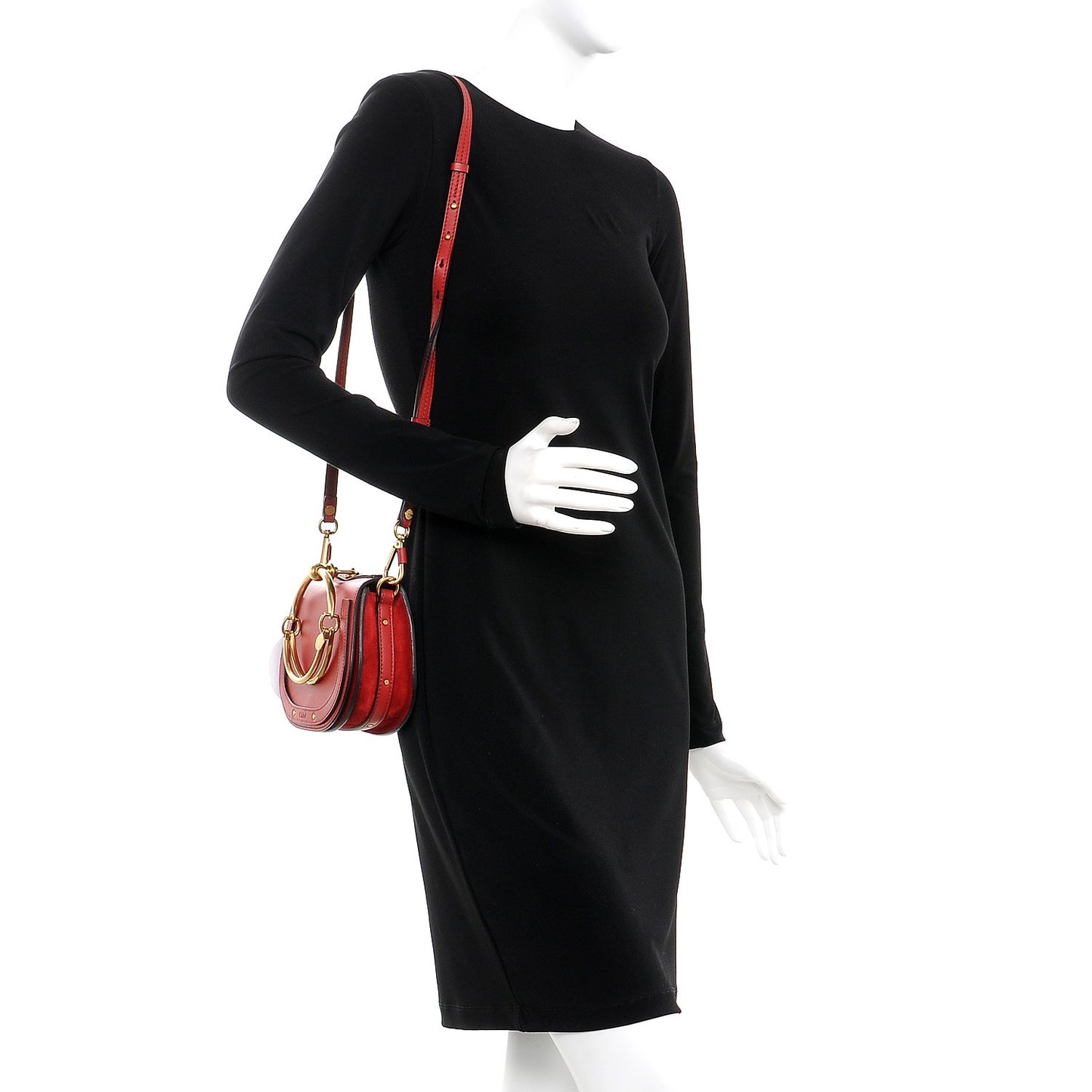 Calfskin Small Nile Bracelet Bag Dahlia Red