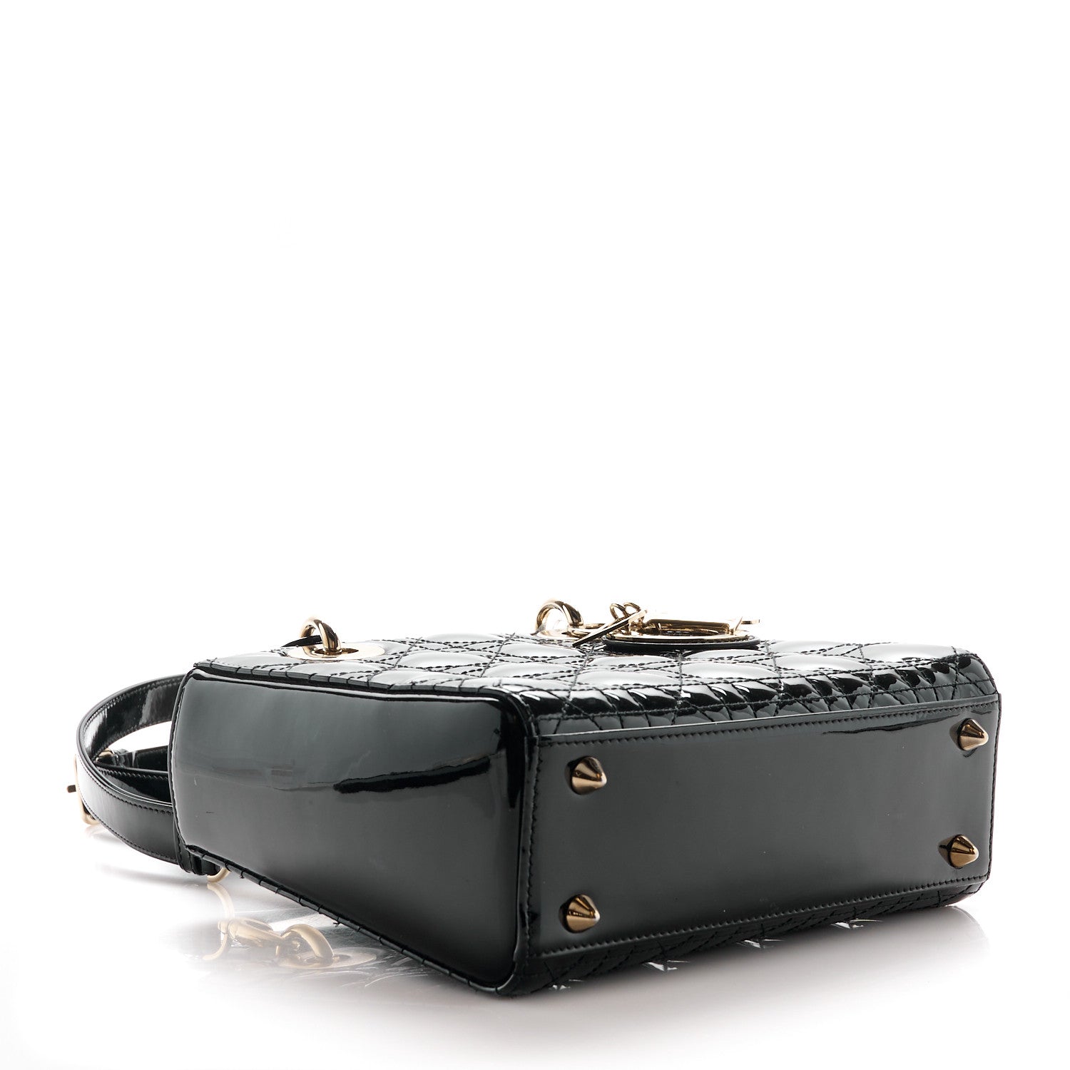 Christian Dior Patent Cannage Small Lady Dior Black 4 of 10