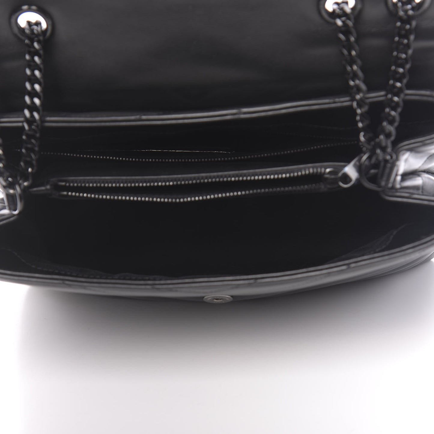 Calfskin Y Quilted Monogram Medium Loulou Chain Satchel Black