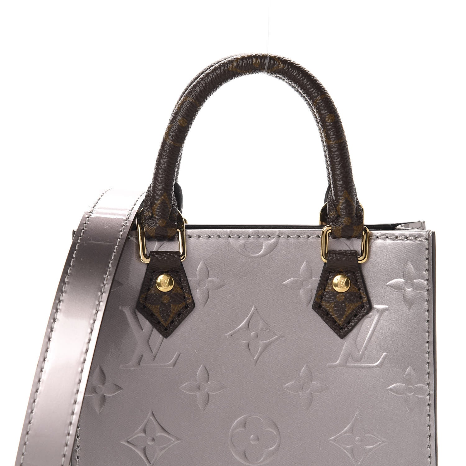 Louis Vuitton Vernis Monogram Petit Sac Plat Taupe Metallise 10 of 11