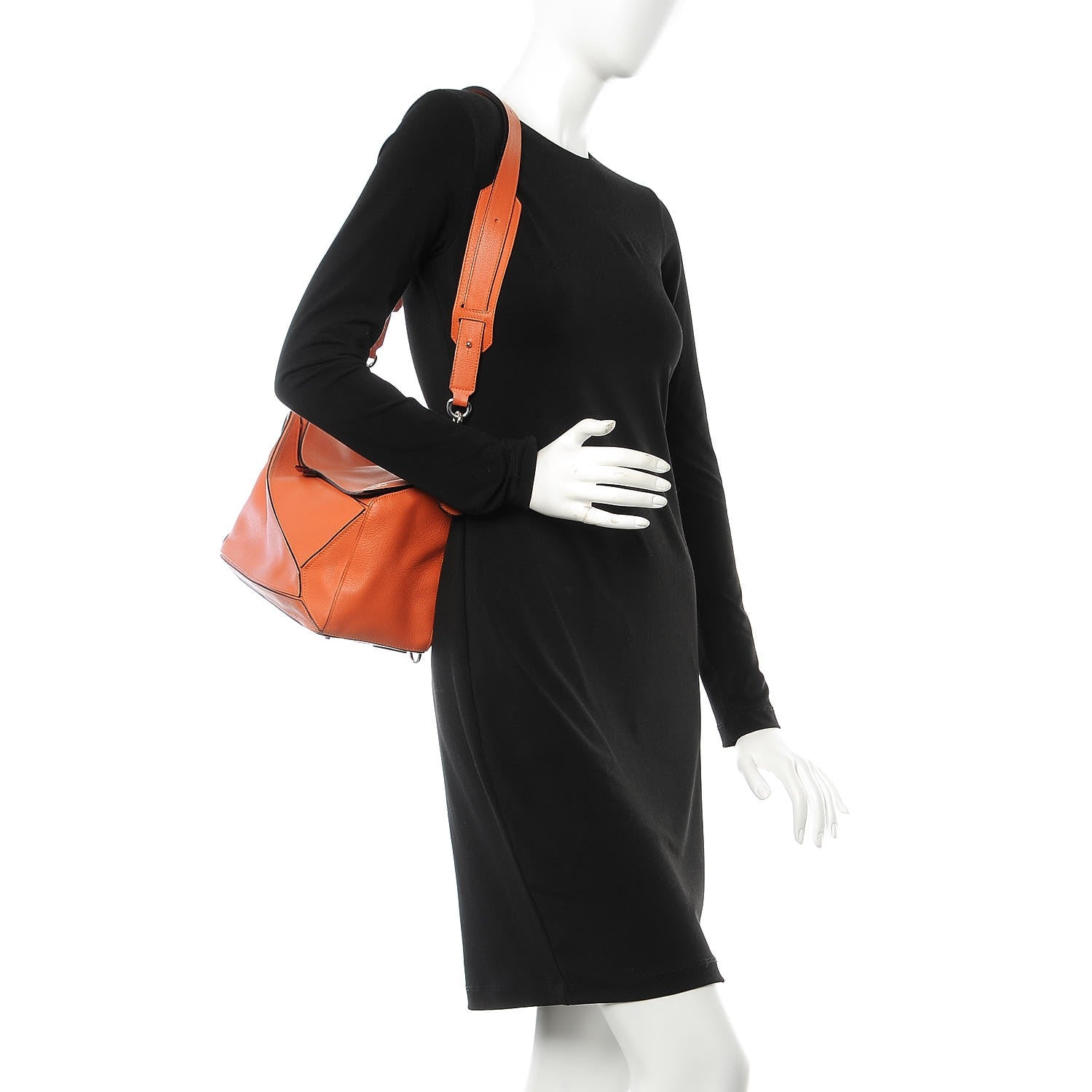 Loewe Calfskin Medium Puzzle Bag Orange 2 of 12