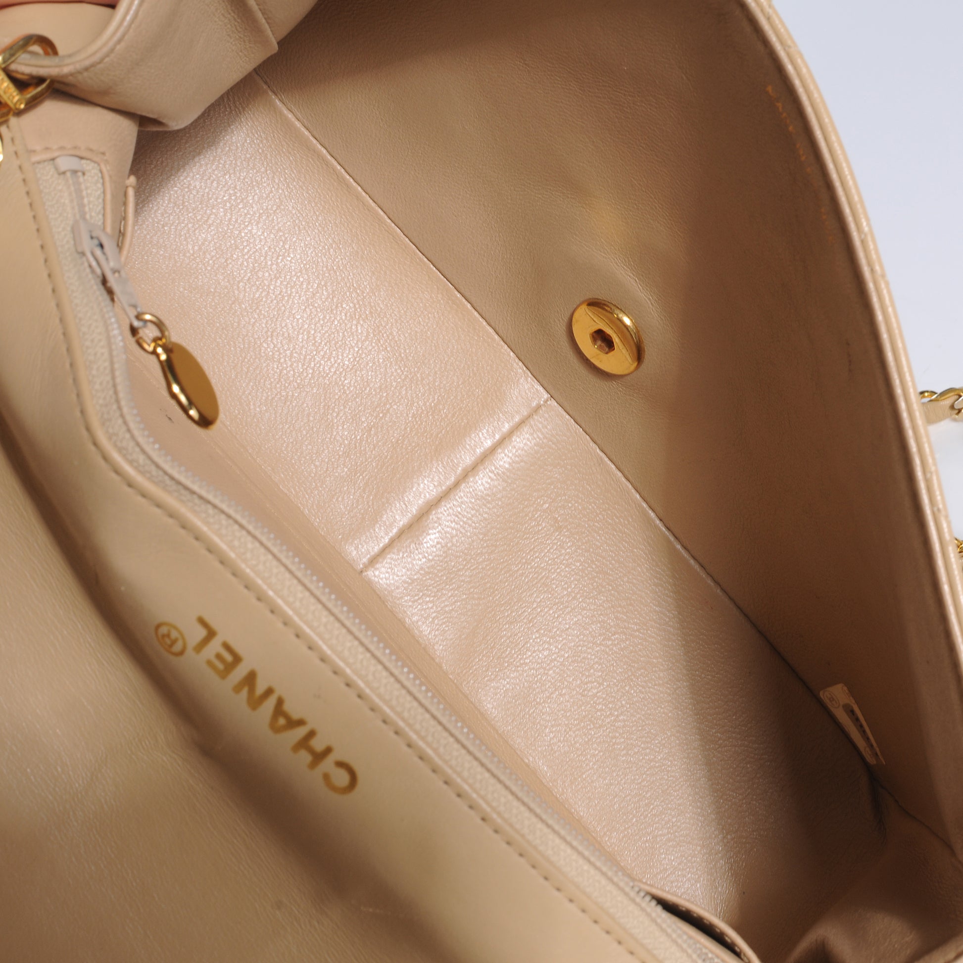 Chanel Lambskin Medium Single Flap Beige 10 of 10
