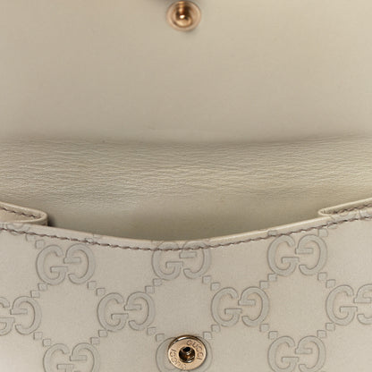 Gucci Guccissima Margaux Calfskin Metal Bar French Flap Wallet Mystic White 12 of 14