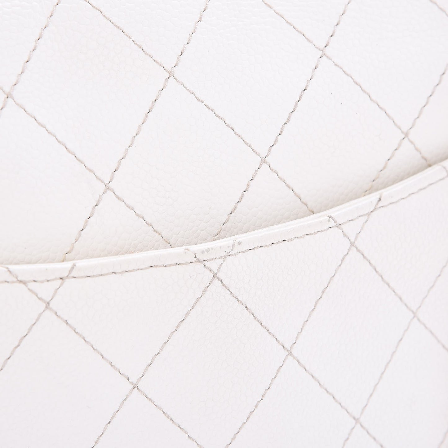 Caviar Quilted Jumbo Single Flap White