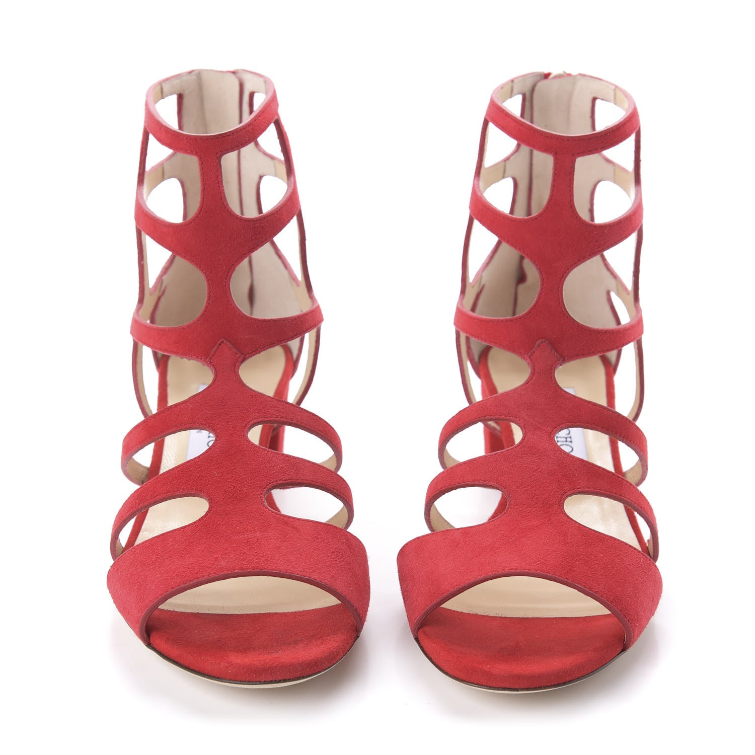 Jimmy Choo Suede Ren 35 Sandals 38.5 Red 2 of 8