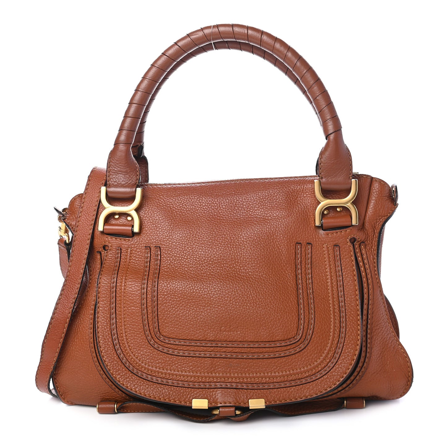 Calfskin Large Marcie Satchel Tan