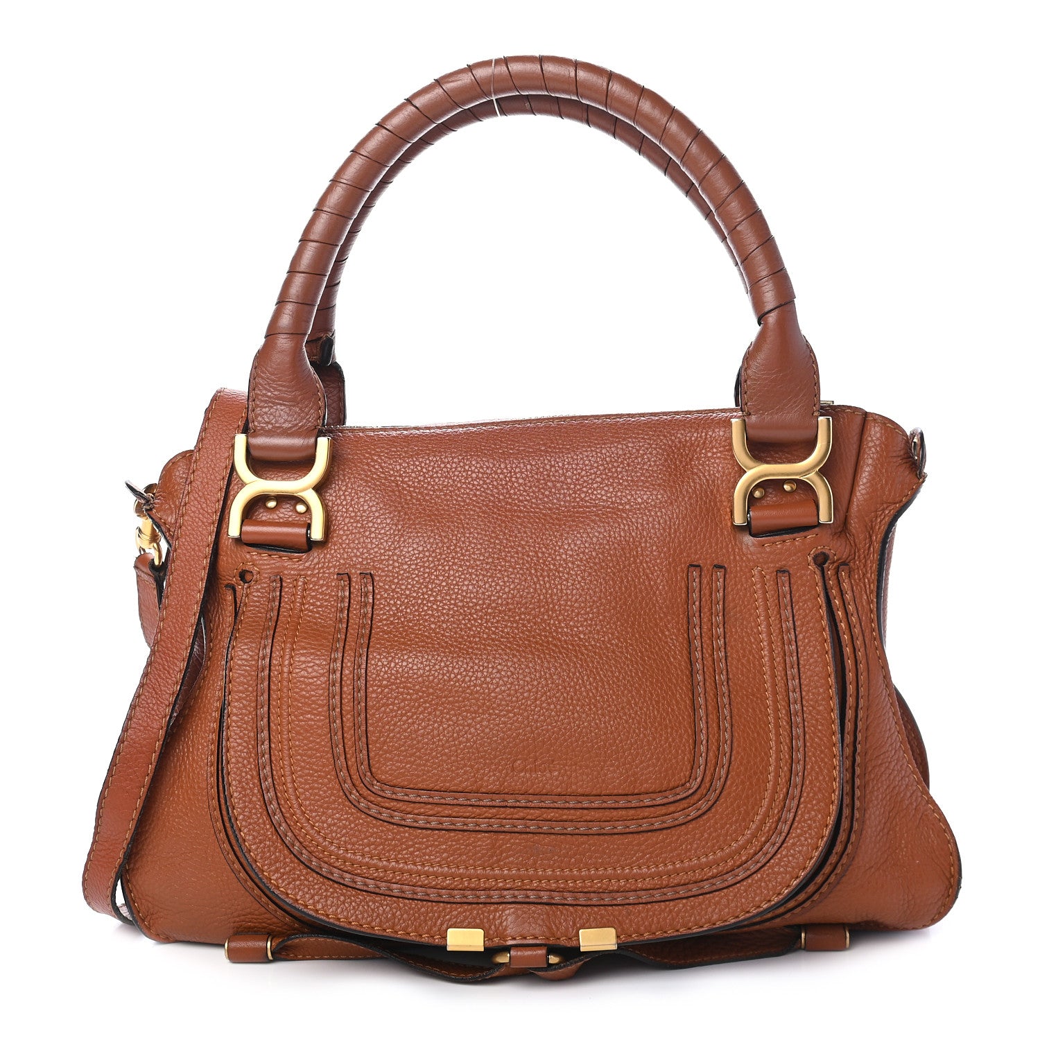 Chloe Calfskin Large Marcie Satchel Tan 1 of 13