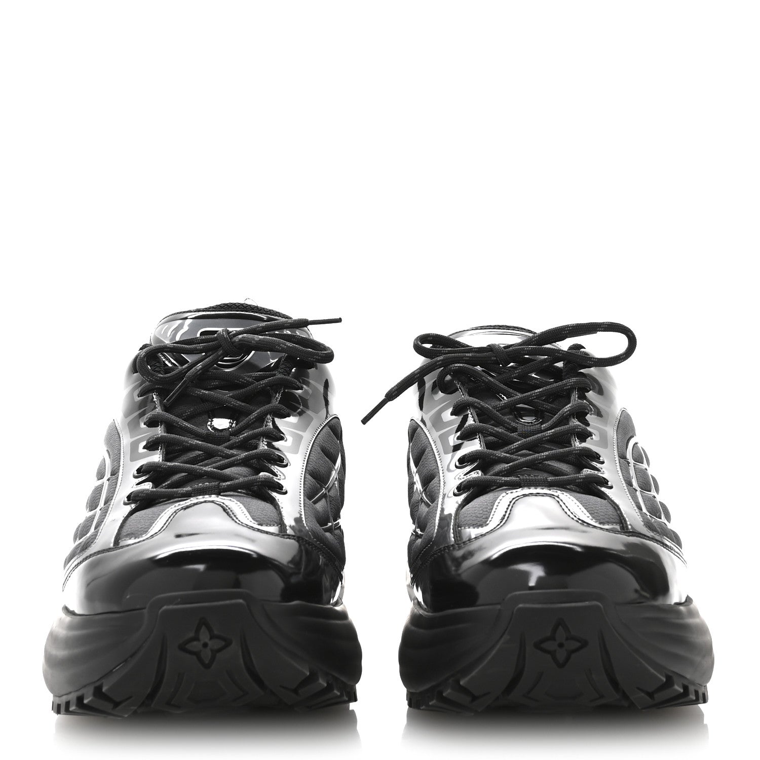 Louis Vuitton Monogram Discovery Lace Up Sneakers 9.5 Black Silver 3 of 9