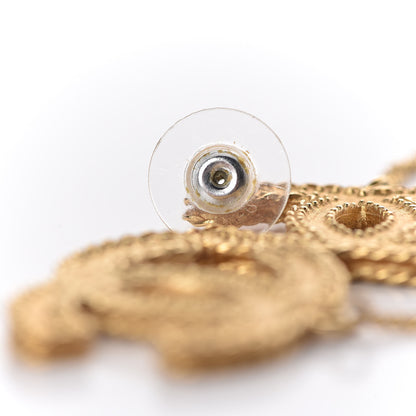 Chanel CC Drop Earrings Matte Gold 5 of 6