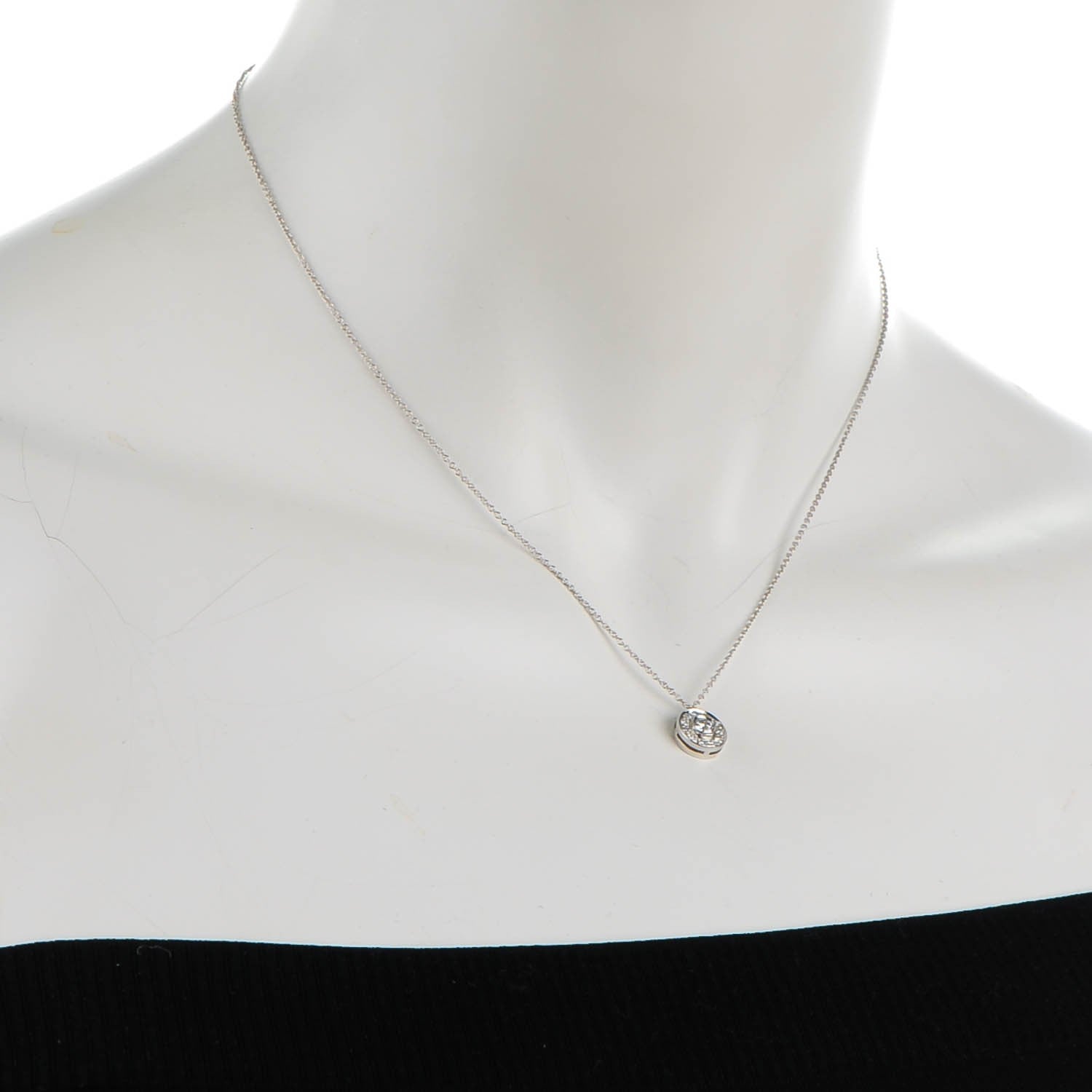Tiffany Platinum Diamond .42ctw Circlet Pendant Necklace 2 of 7