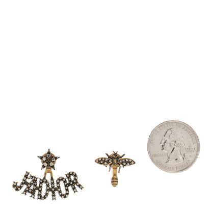 Christian Dior Metal Crystal J'Adior Earrings Aged Gold 2 of 5