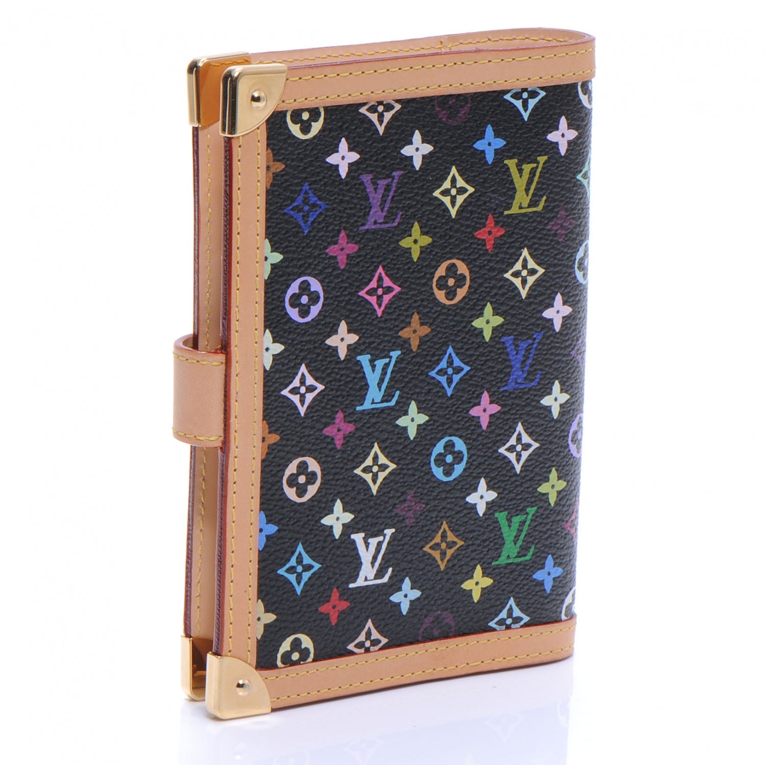 Louis Vuitton Monogram Multicolor Small Ring Agenda Cover Black 3 of 6