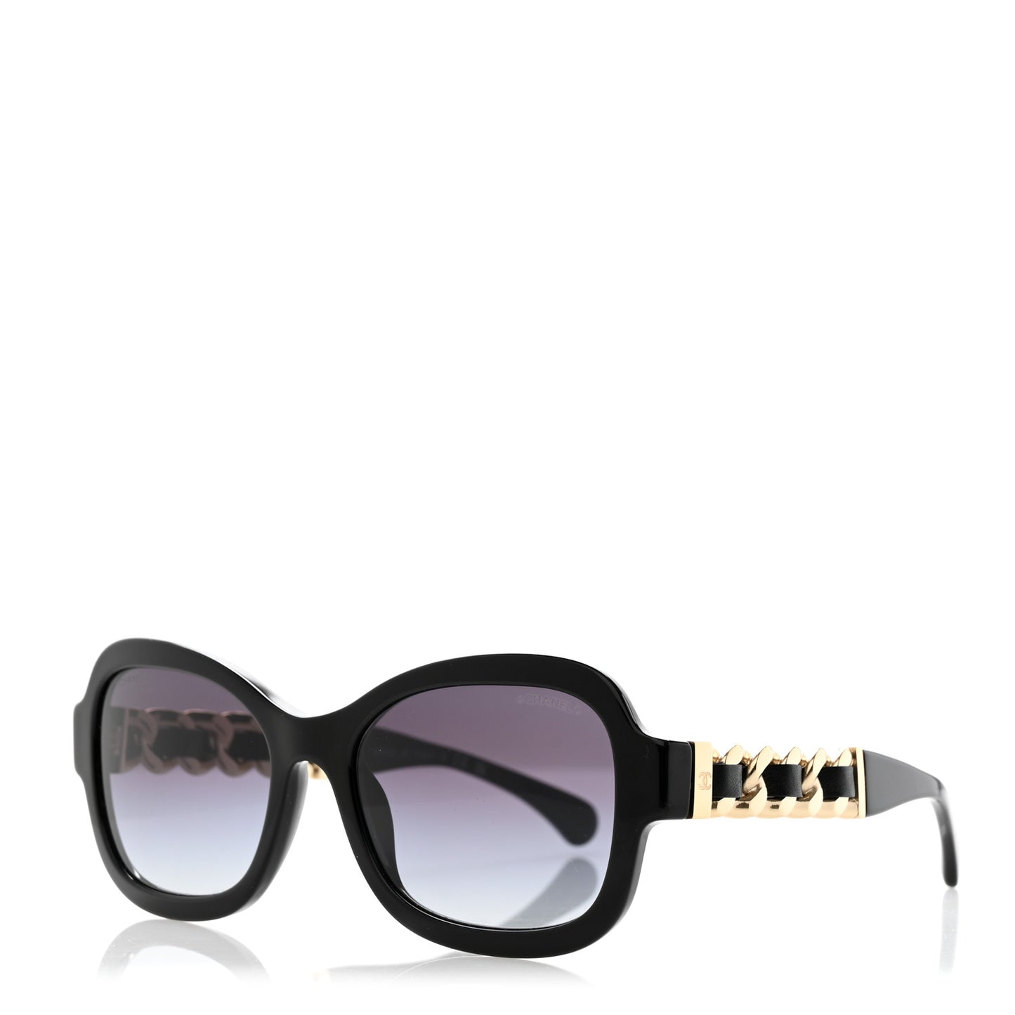 Acetate Chain Sunglasses 5465-Q Black
