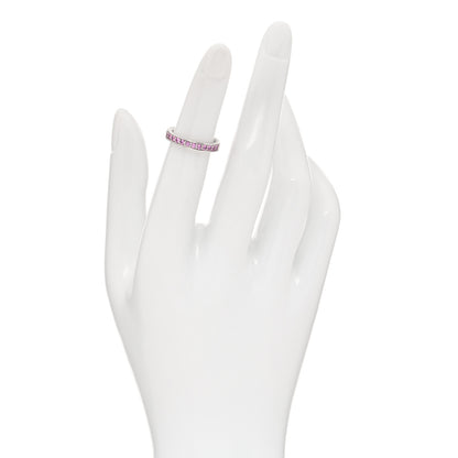 David Yurman Platinum Pink Sapphire 3mm Eden Eternity Band Ring 45 3.25 2 of 4