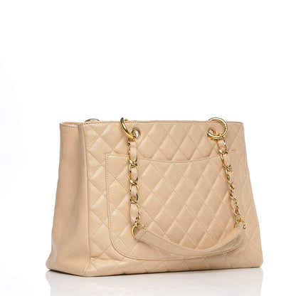 Chanel Caviar Quilted Grand Shopping Tote GST Beige Clair 3 of 7