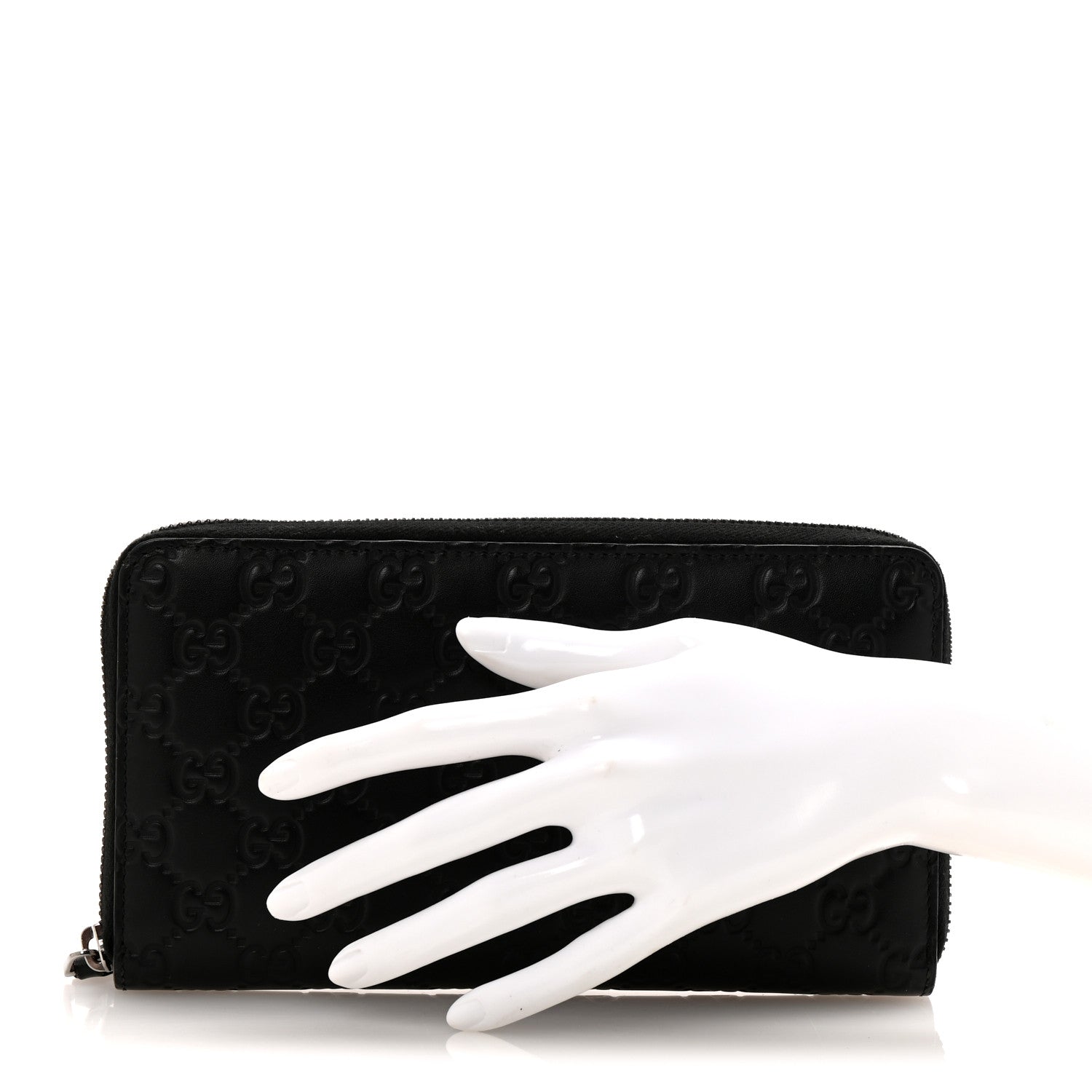 Gucci Guccissima Signature Zip Around Organizer Wallet Black 2 of 10