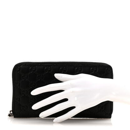 Gucci Guccissima Signature Zip Around Organizer Wallet Black 2 of 10