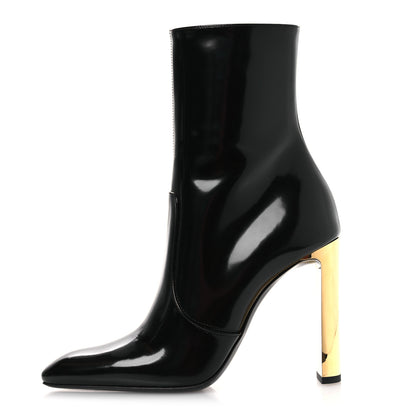 Saint Laurent Vitello Marilyn Auteuil 105 Ankle Zip Boots 37.5 Black 1 of 11