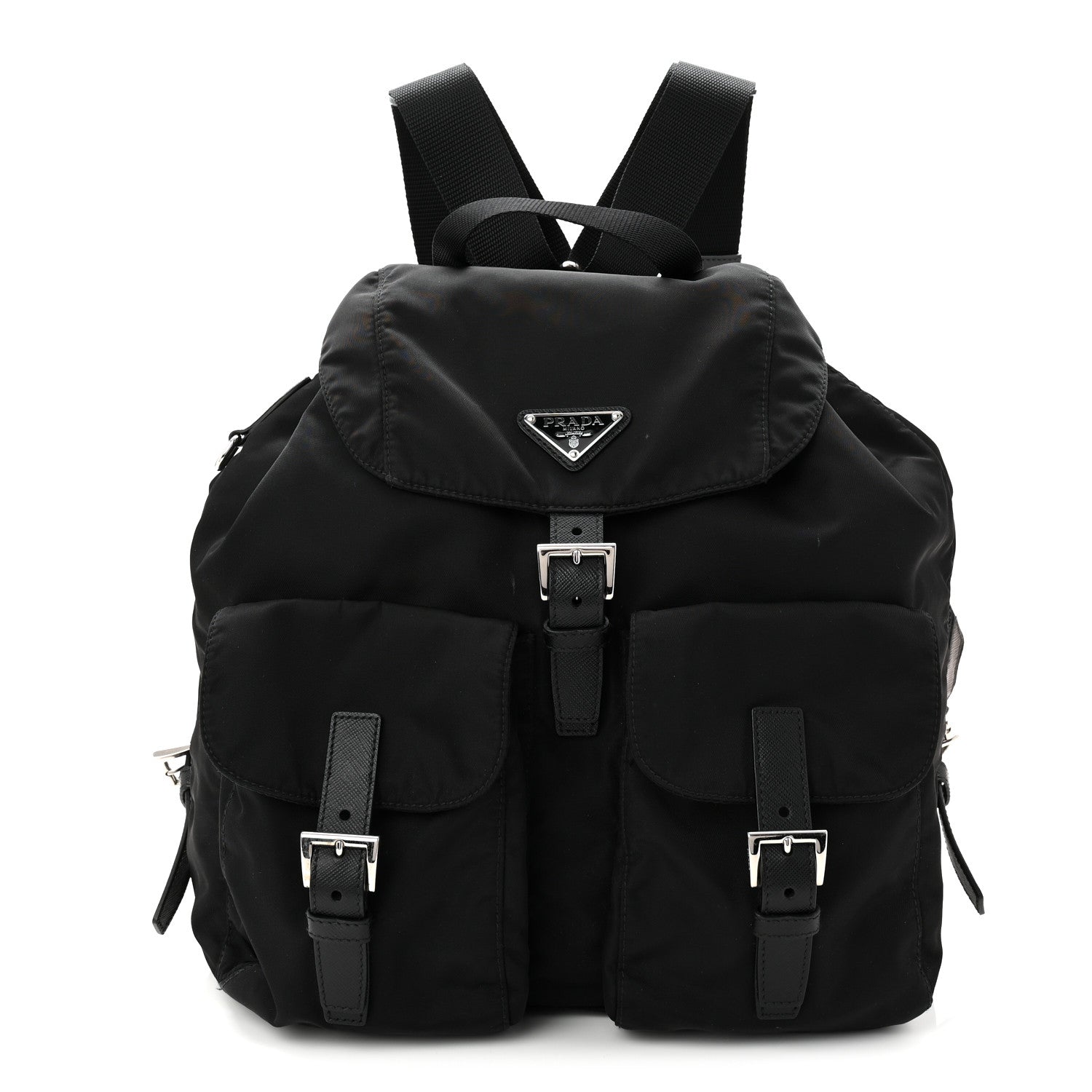 Prada Tessuto Nylon Saffiano Medium Backpack Black 1 of 12