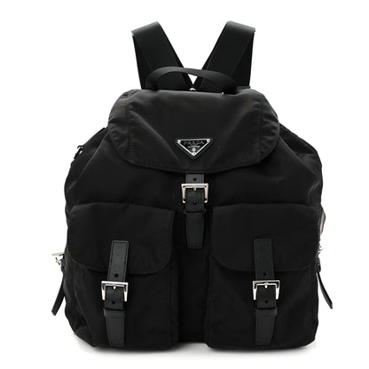 Prada Tessuto Nylon Saffiano Medium Backpack Black 1 of 12