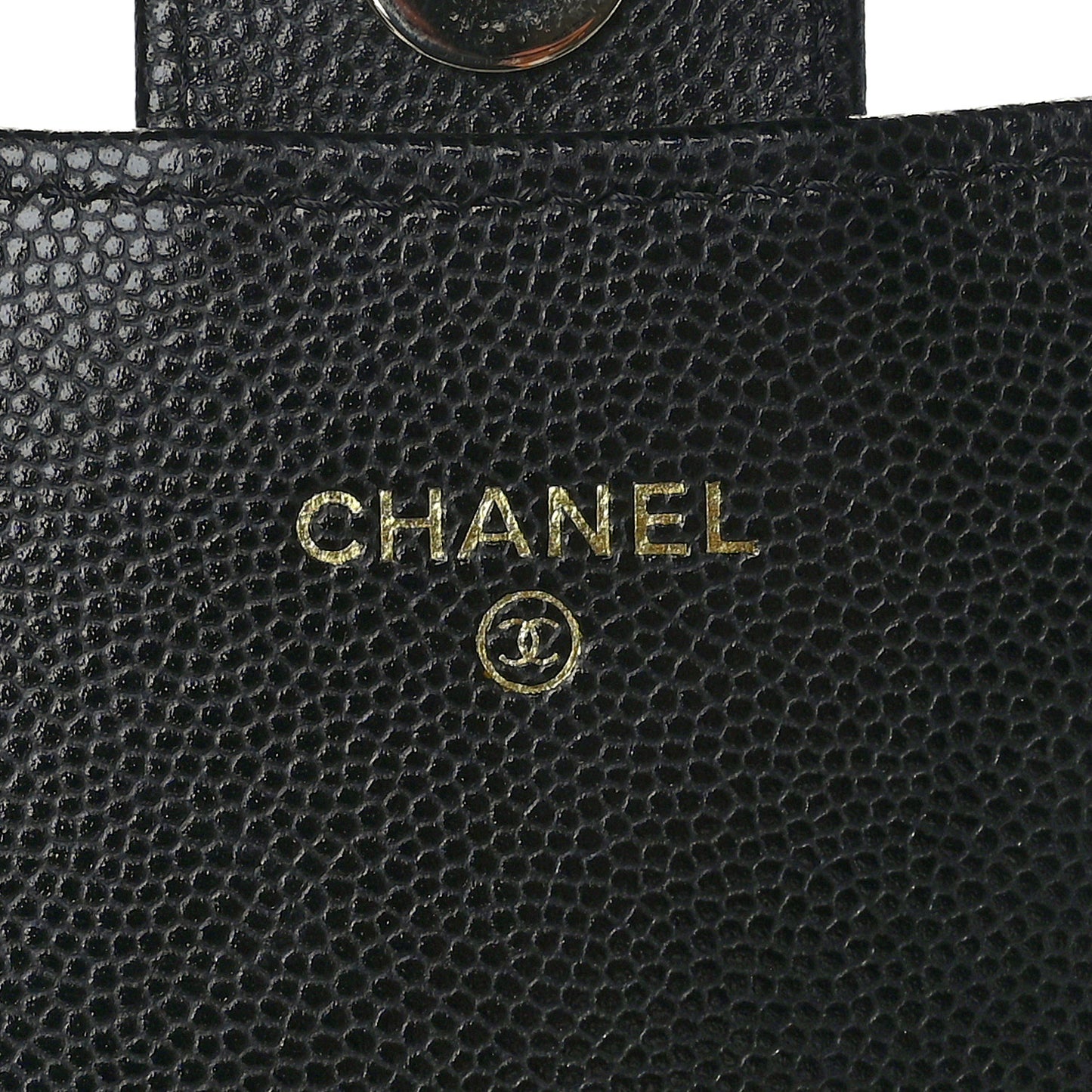 Caviar Quilted Phone Holder Wallet on Removable Chain Black
