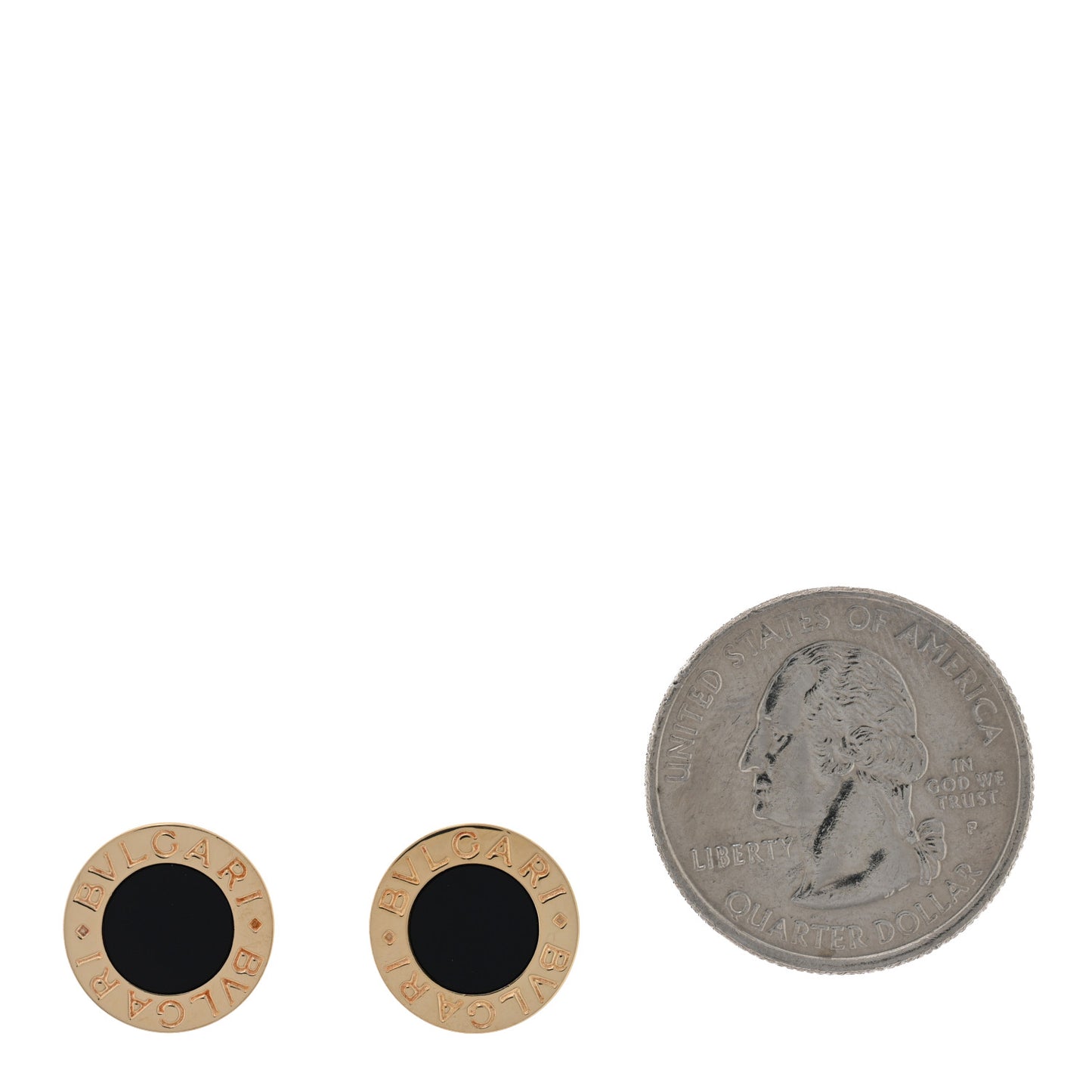 18K Yellow Gold Black Onyx BVLGARI BVLGARI Stud Earrings