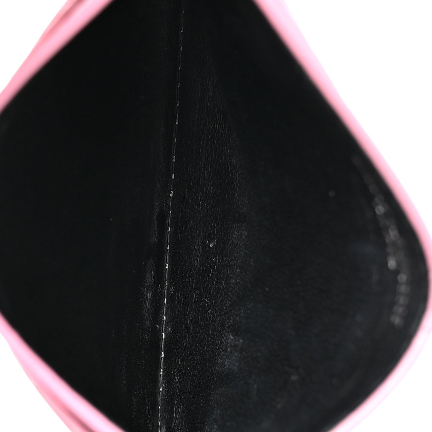 Metallic Calfskin Monogram Credit Card Case Pink