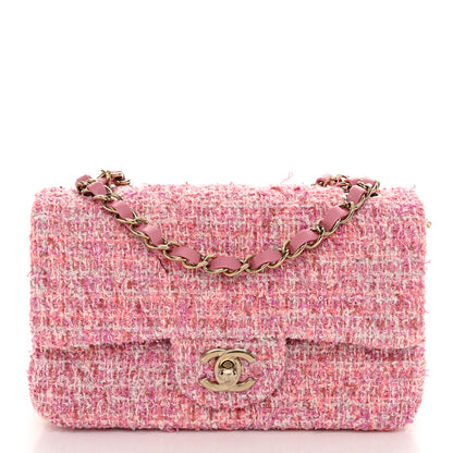 Chanel Tweed Quilted Mini Rectangular Flap Pink 1 of 11