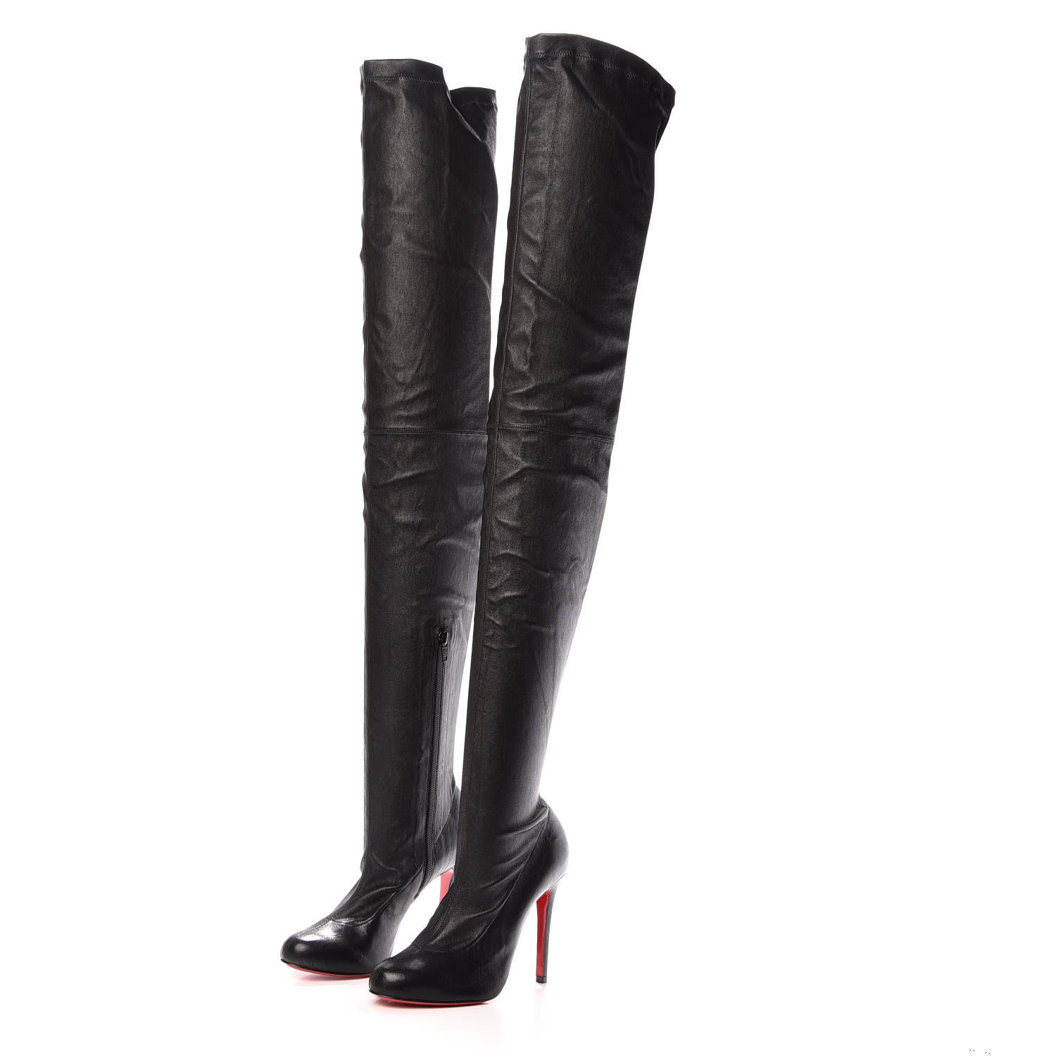 Christian Louboutin Nappa Stretch Lousie X 100 Over The Knee Boots 37 Black 3 of 11