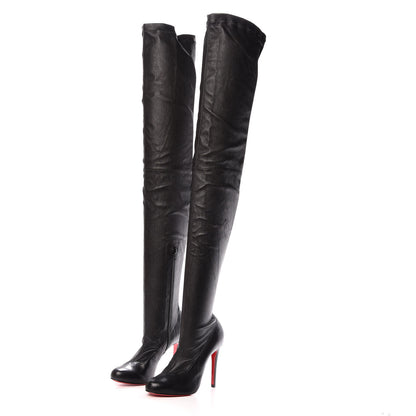 Christian Louboutin Nappa Stretch Lousie X 100 Over The Knee Boots 37 Black 3 of 11